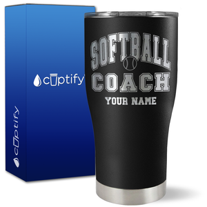 Personalized Softball Coach on 27oz Curve Tumbler