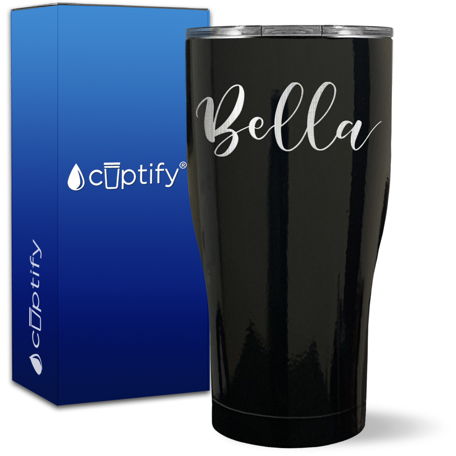 Personalized Black 27oz Engraved Curve Tumbler