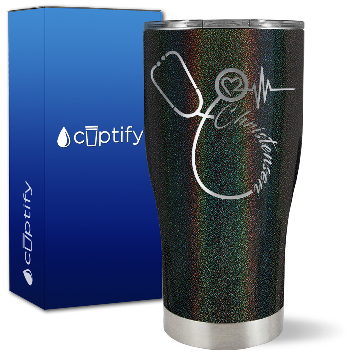 Personalized Nurse Stethoscope on 27oz Curve Tumbler