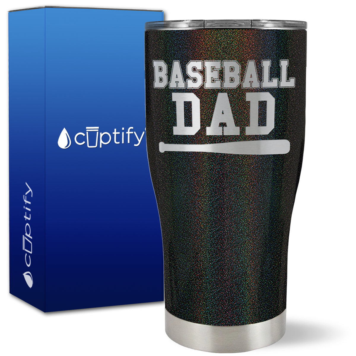 Baseball Dad with Bat on 27oz Curve Tumbler
