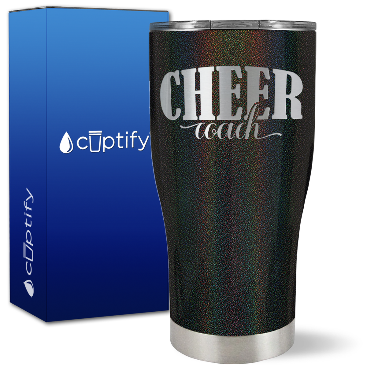 Cheer Coach Script on 27oz Curve Tumbler