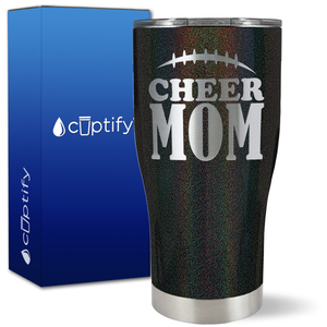 Cheer Mom Football Stitches on 27oz Curve Tumbler