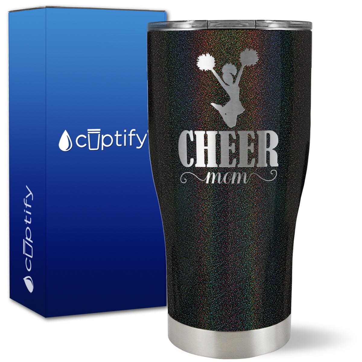 Cheer Mom Silhouette on 27oz Curve Tumbler