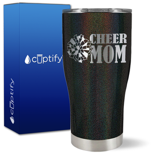 Cheer Mom with Pom Pom on 27oz Curve Tumbler
