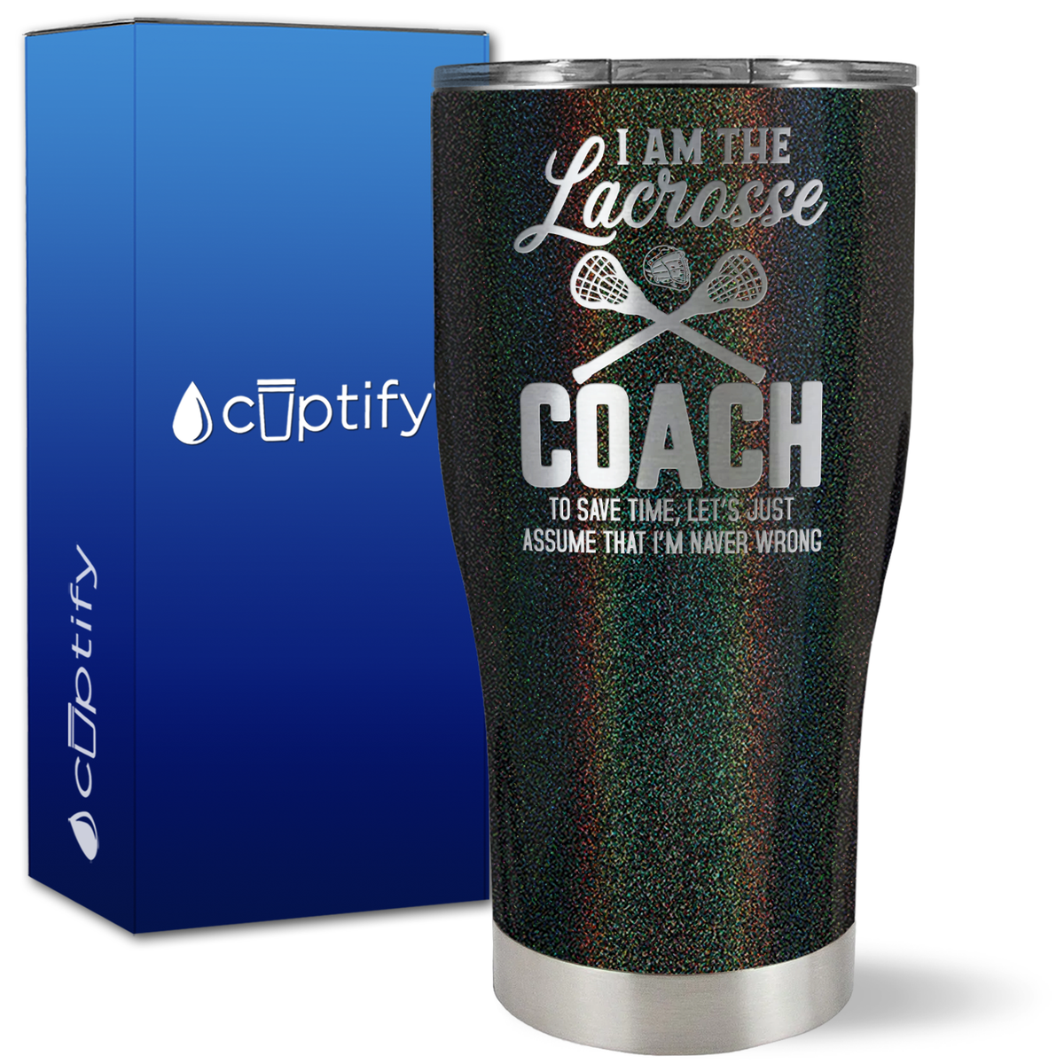 I Am The Lacrosse Coach on 27oz Curve Tumbler