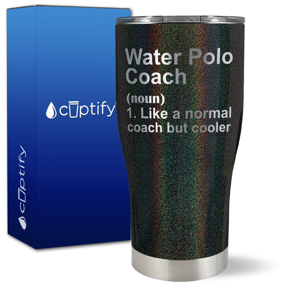 Water Polo Coach Definition on 27oz Curve Tumbler