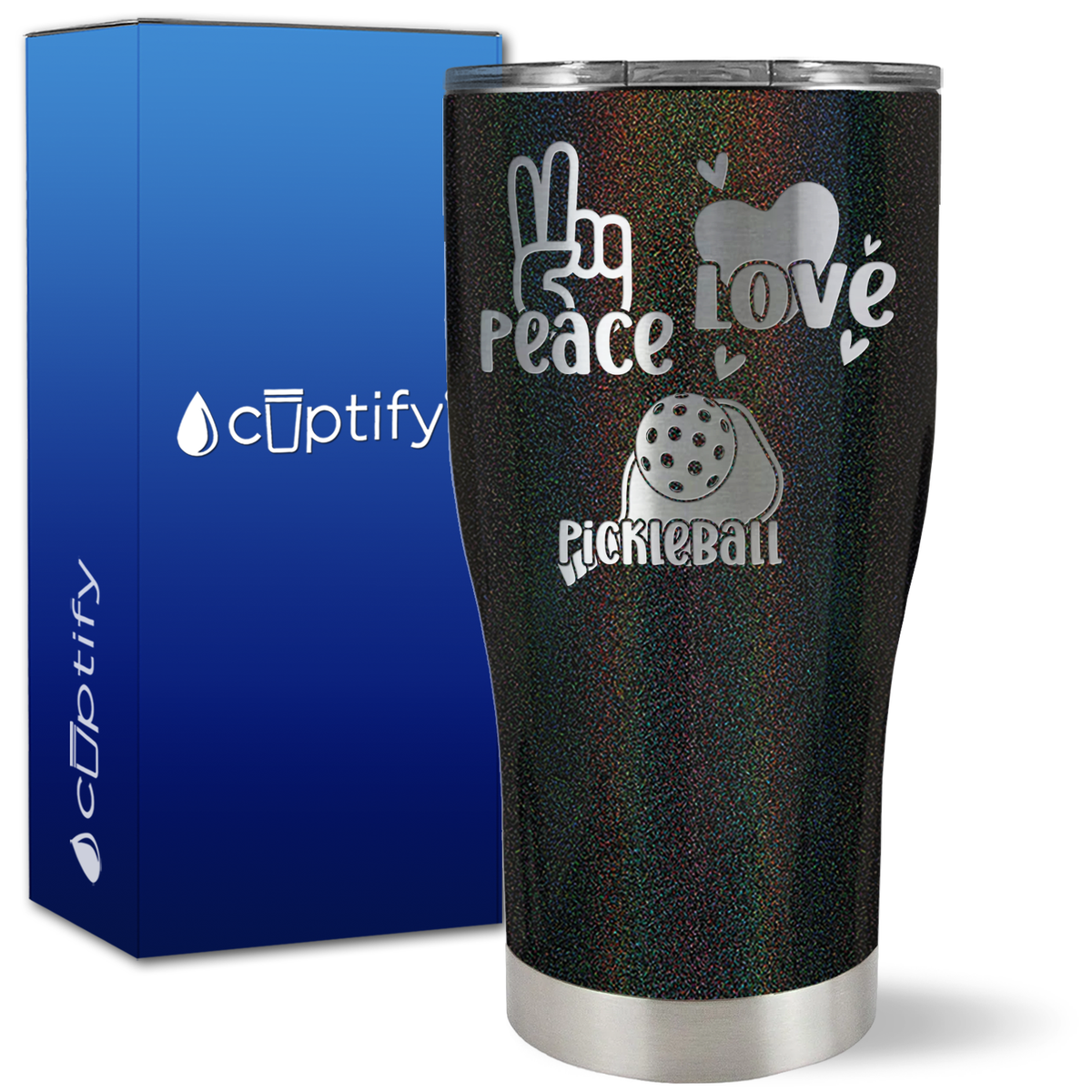 Peace Love Pickleball on 27oz Curve Tumbler