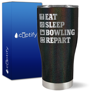 Eat Sleep Bowling Repeat on 27oz Curve Tumbler