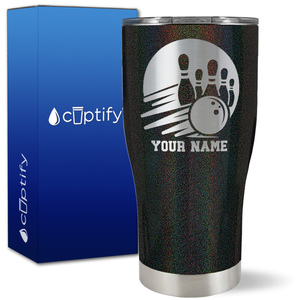 Custom Bowling and Pins on 27oz Curve Tumbler