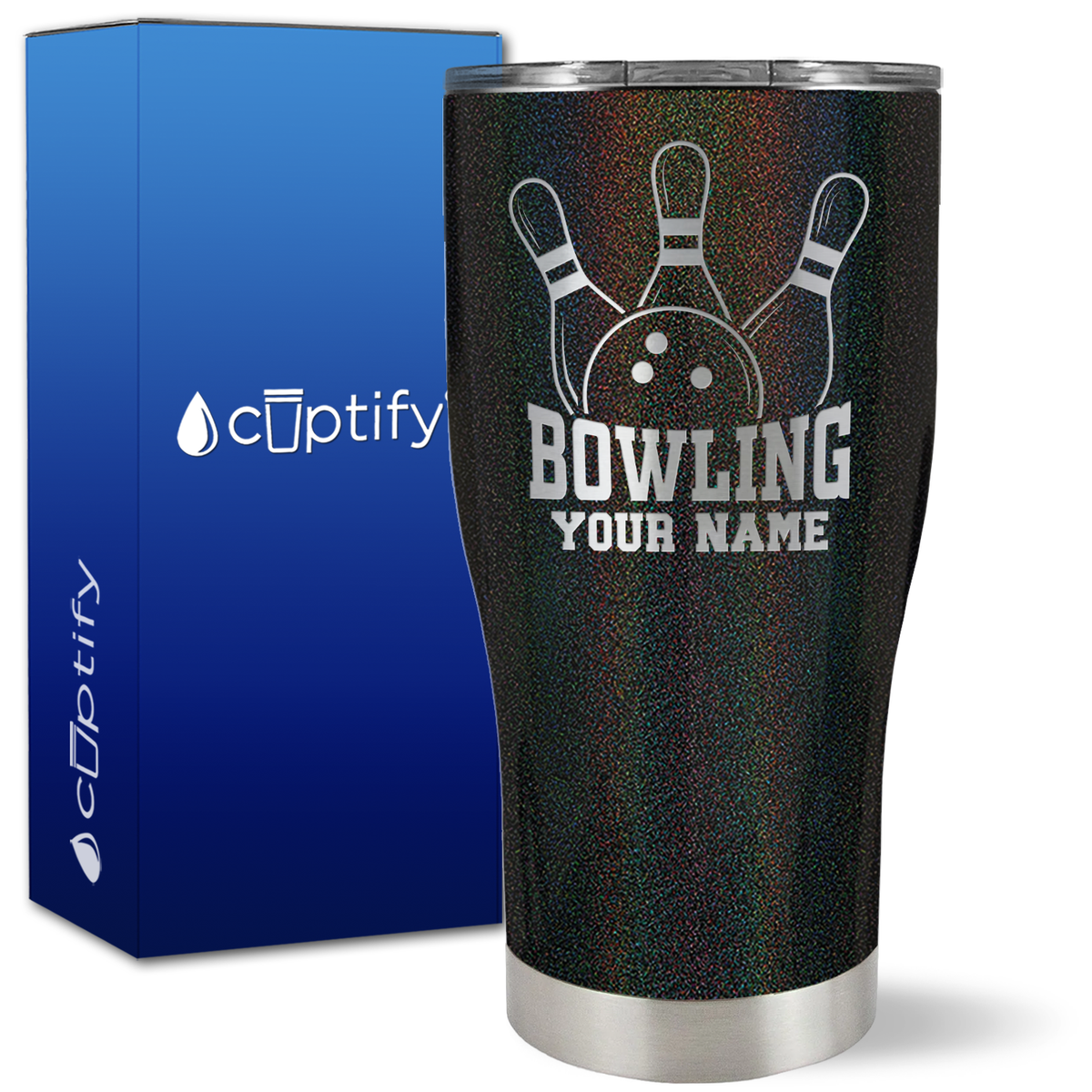 Personalized Bowling on 27oz Curve Tumbler