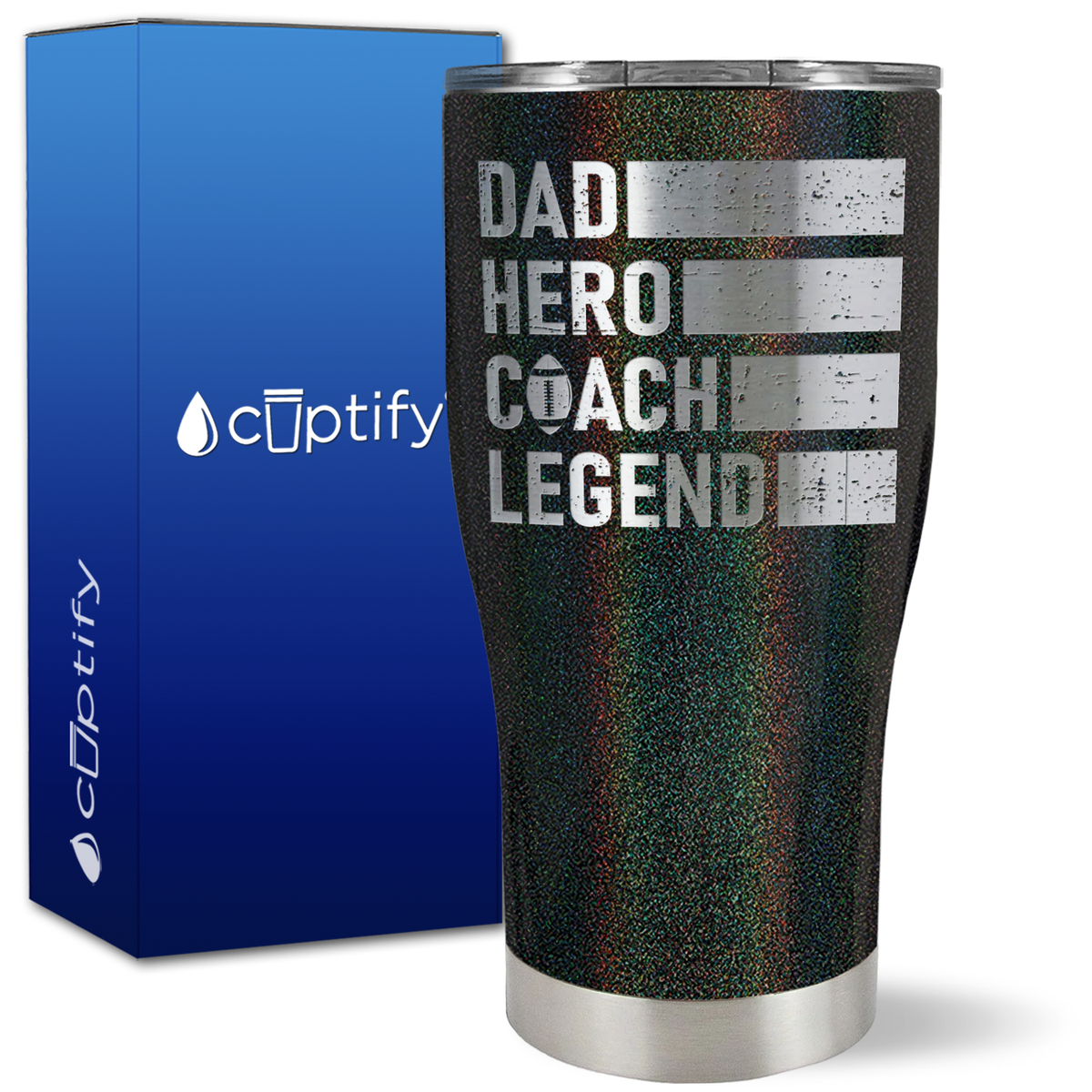 Dad, Hero, Coach, Legend on 27oz Curve Tumbler