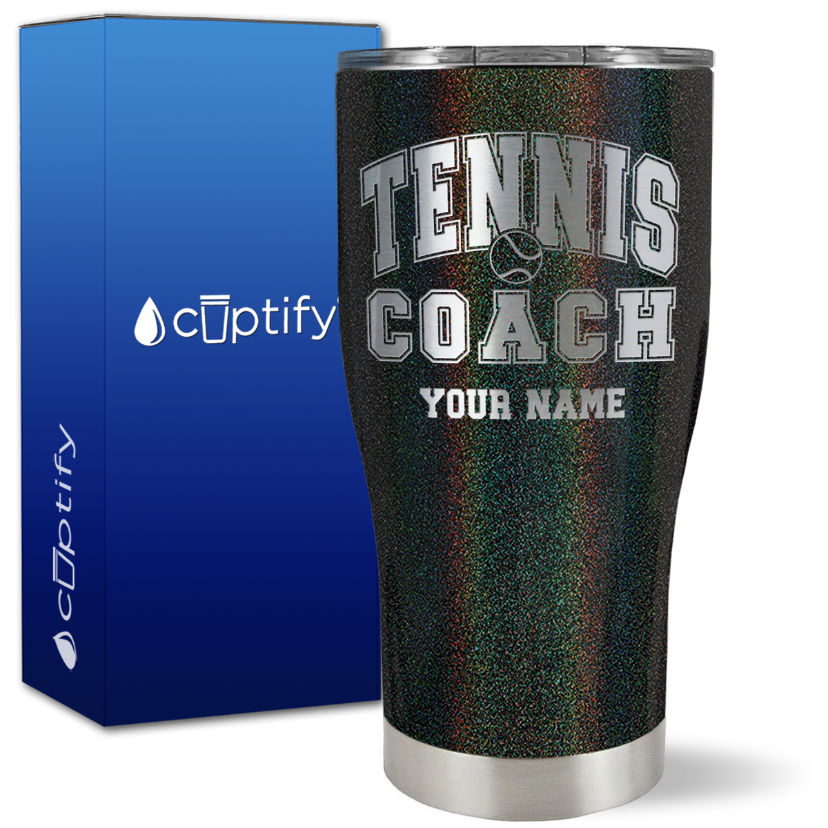 Personalized Tennis Coach on 27oz Curve Tumbler
