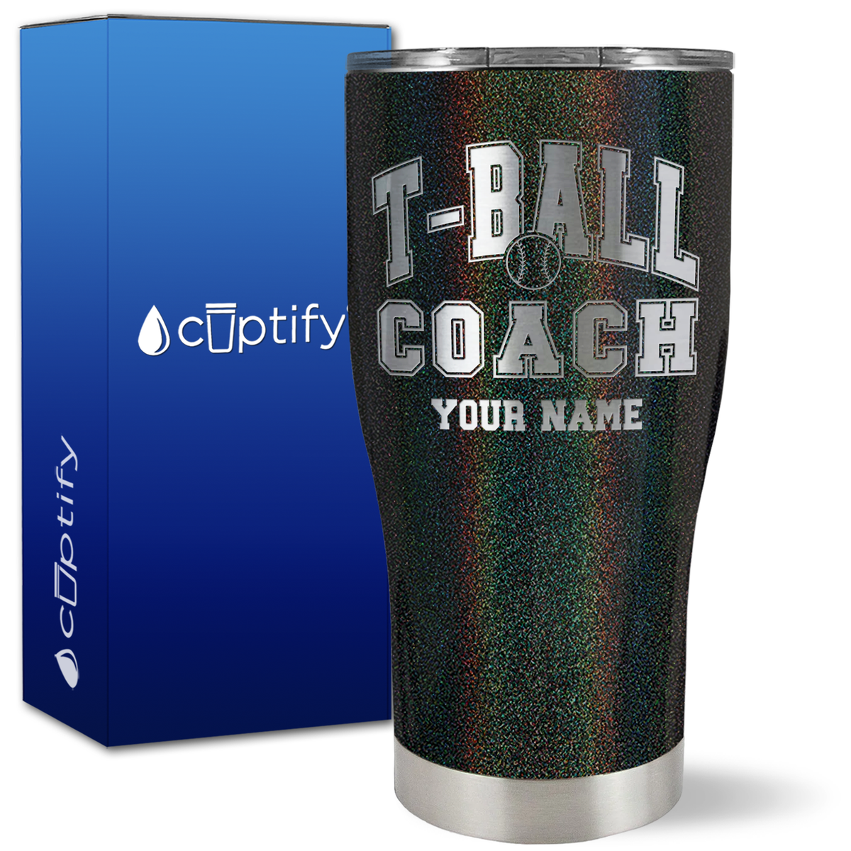 Personalized T-Ball Coach on 27oz Curve Tumbler