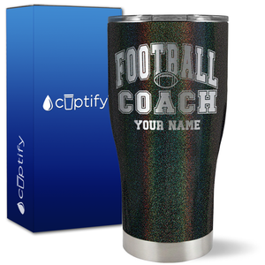 Personalized Coach Football on 27oz Curve Tumbler