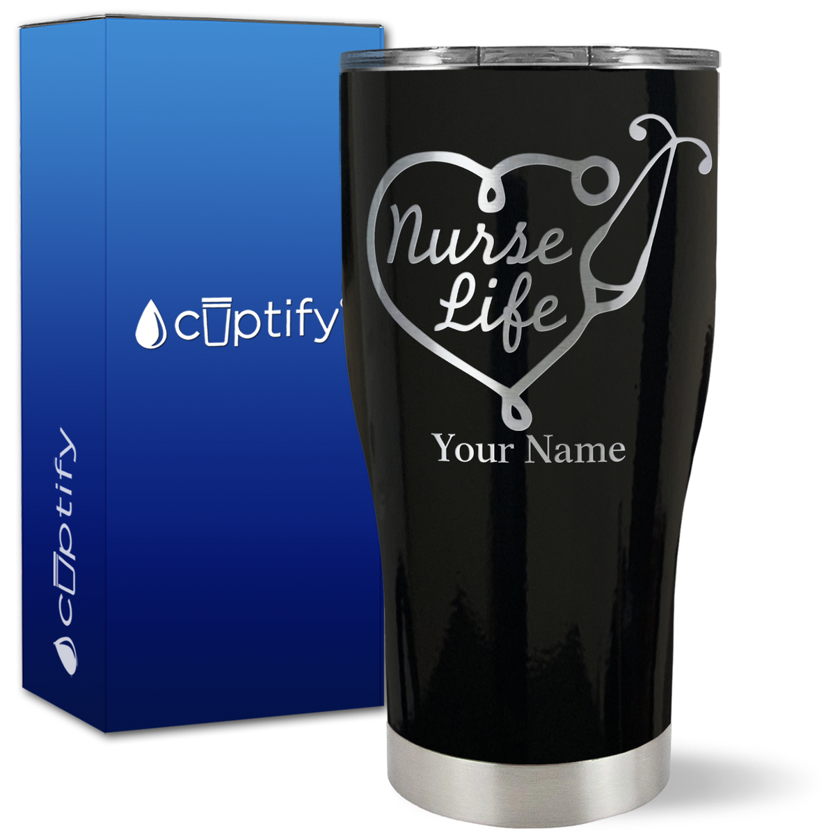 Personalized Nurse Life on 27oz Curve Tumbler