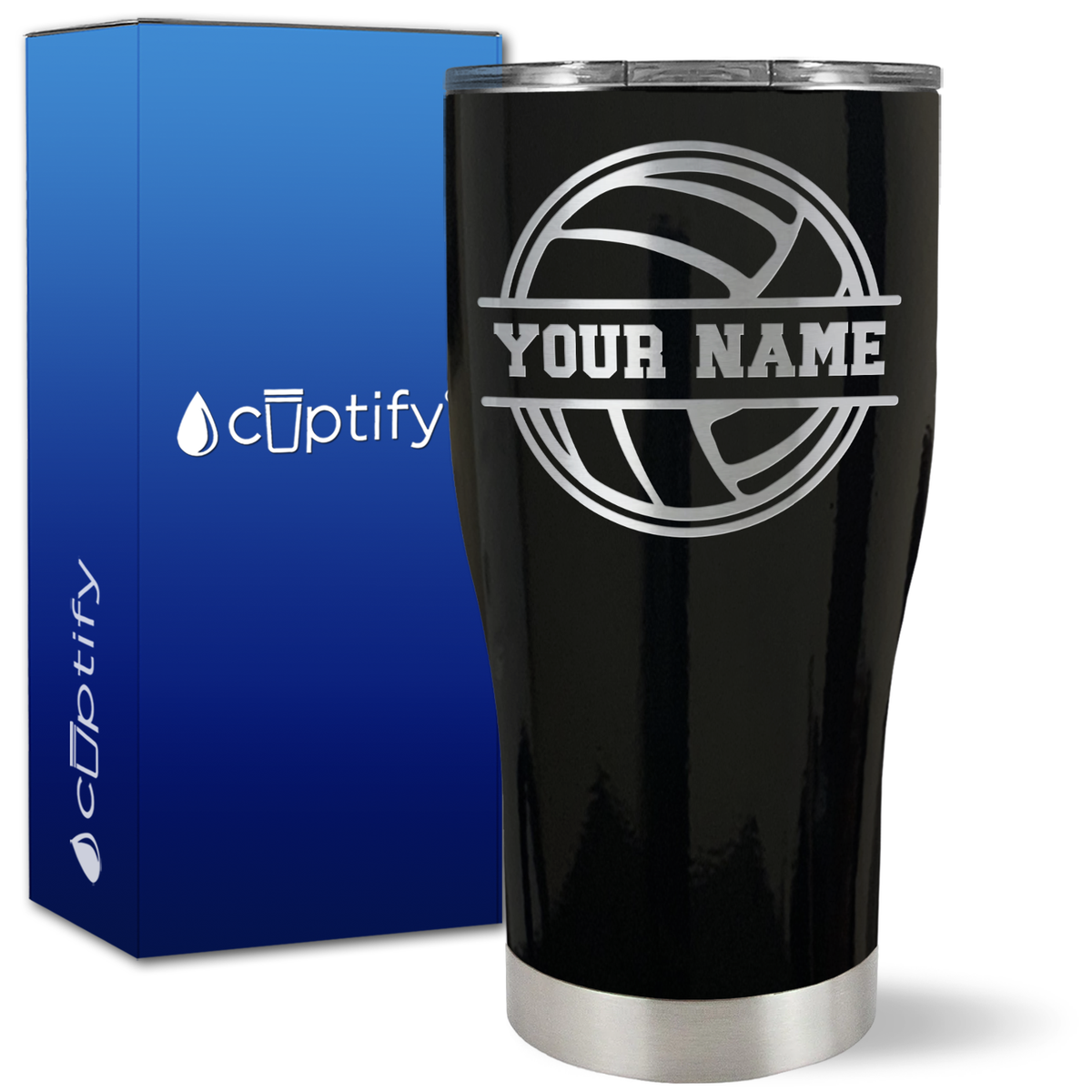 Personalized Volleyball on 27oz Curve Tumbler