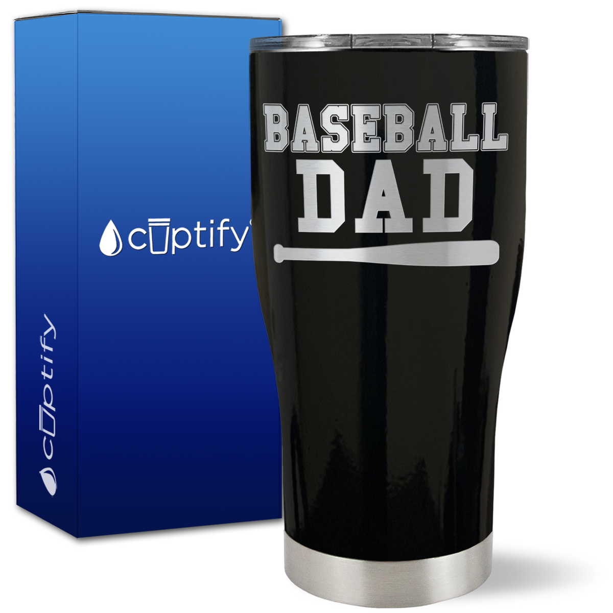 Baseball Dad with Bat on 27oz Curve Tumbler