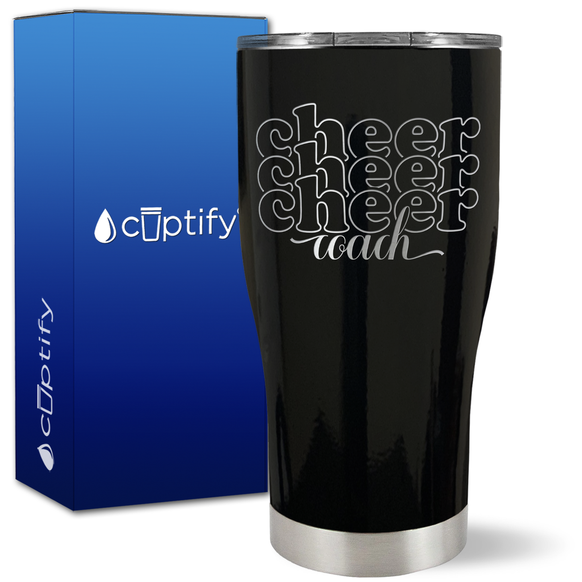 Cheer Cheer Cheer Coach on 27oz Curve Tumbler