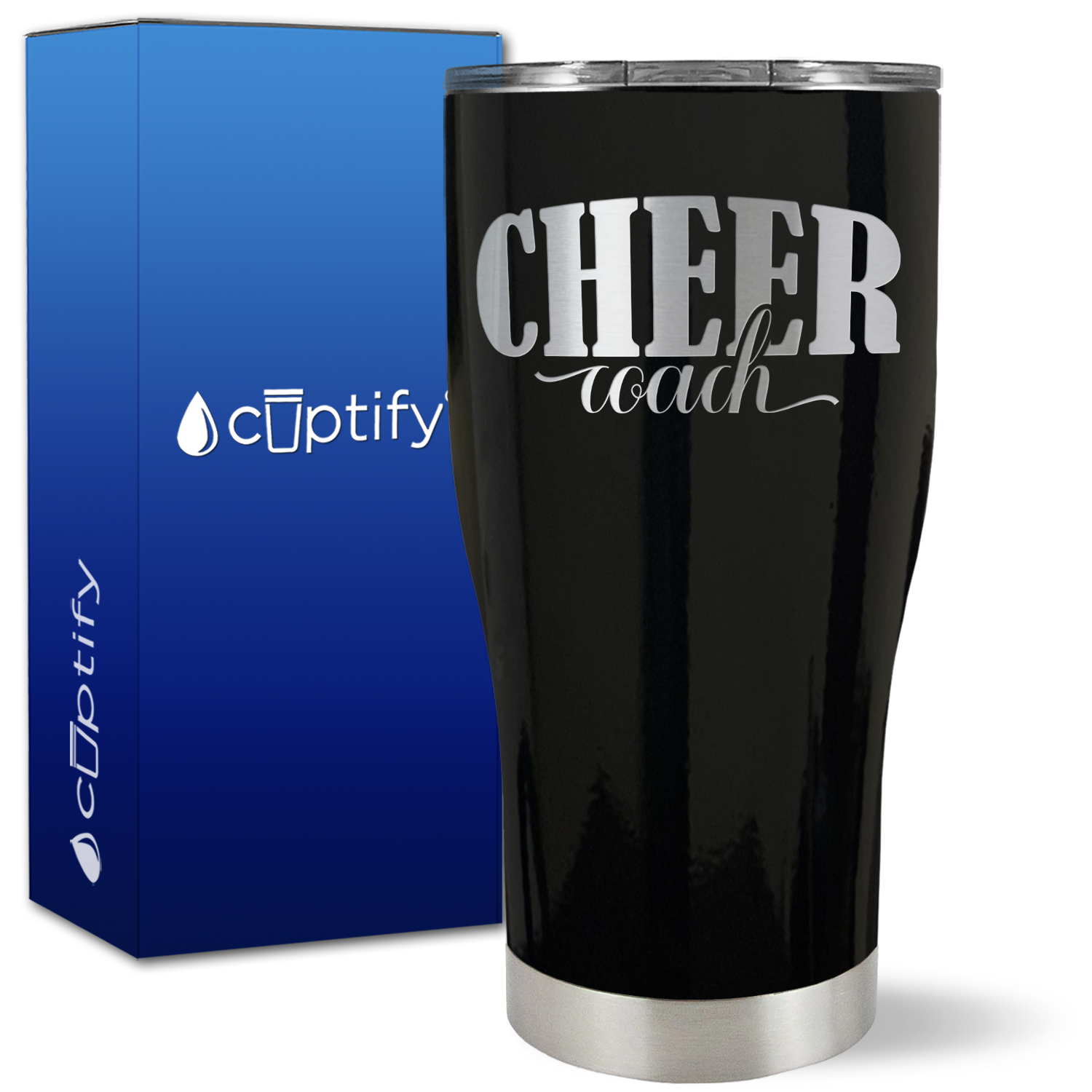 Cheer Coach Script on 27oz Curve Tumbler