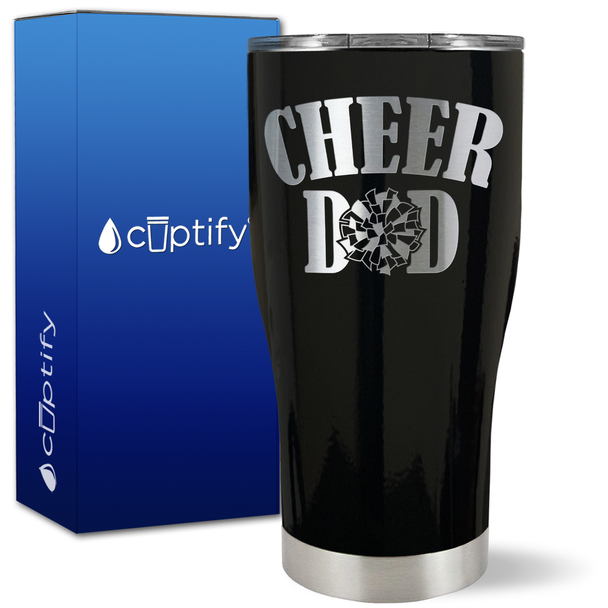 Cheer Dad Pom Pom on 27oz Curve Tumbler
