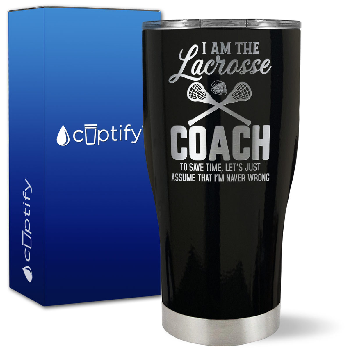 I Am The Lacrosse Coach on 27oz Curve Tumbler