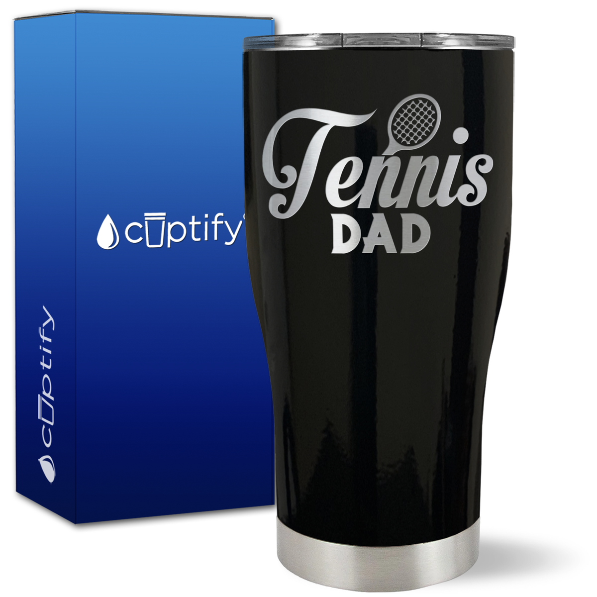 Tennis Dad Racket on 27oz Curve Tumbler