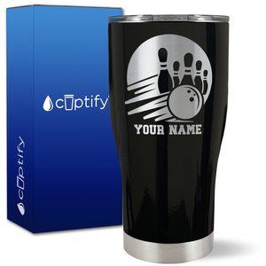 Custom Bowling and Pins on 27oz Curve Tumbler