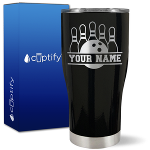 Personalized Split Bowling on 27oz Curve Tumbler