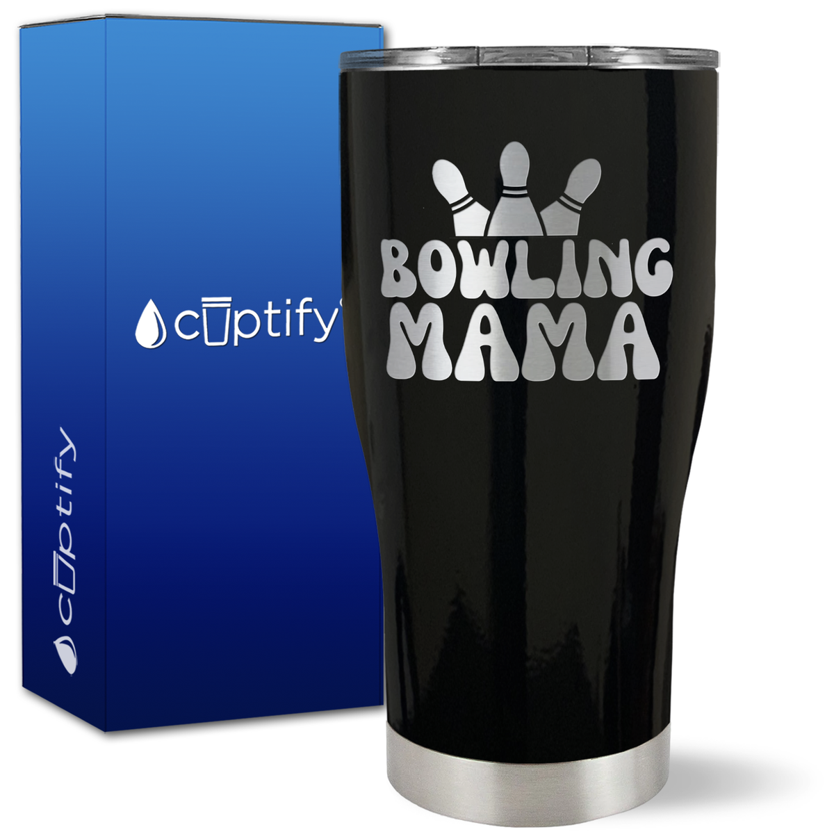 Bowling Mama on 27oz Curve Tumbler