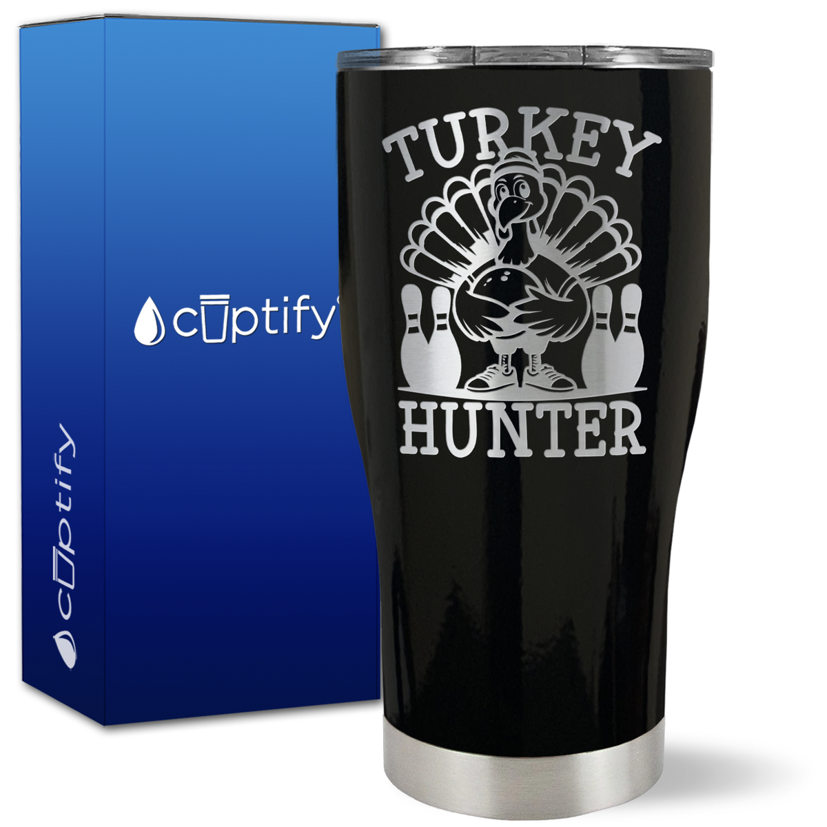 Bowling Turkey Hunter on 27oz Curve Tumbler