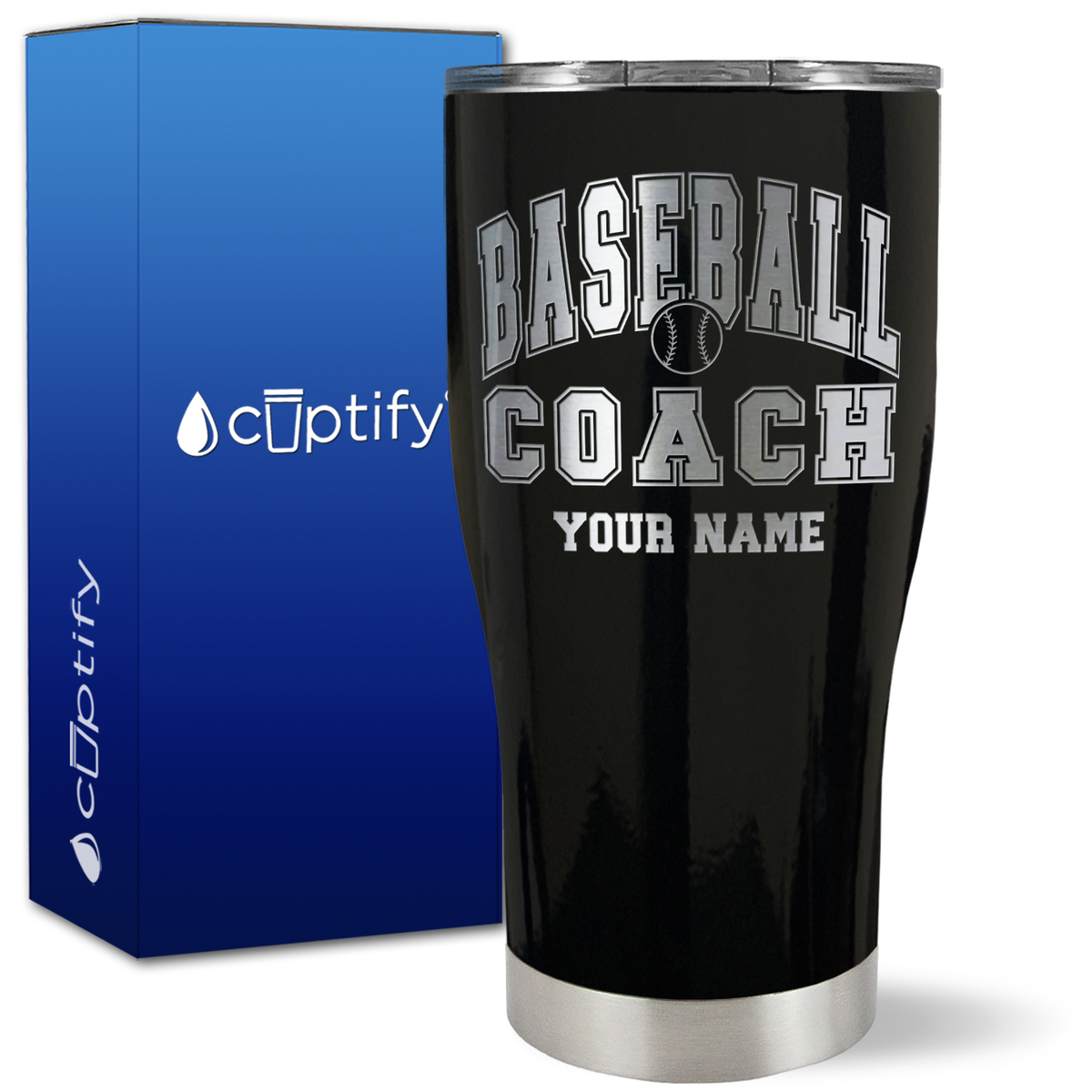 Personalized Baseball Coach on 27oz Curve Tumbler