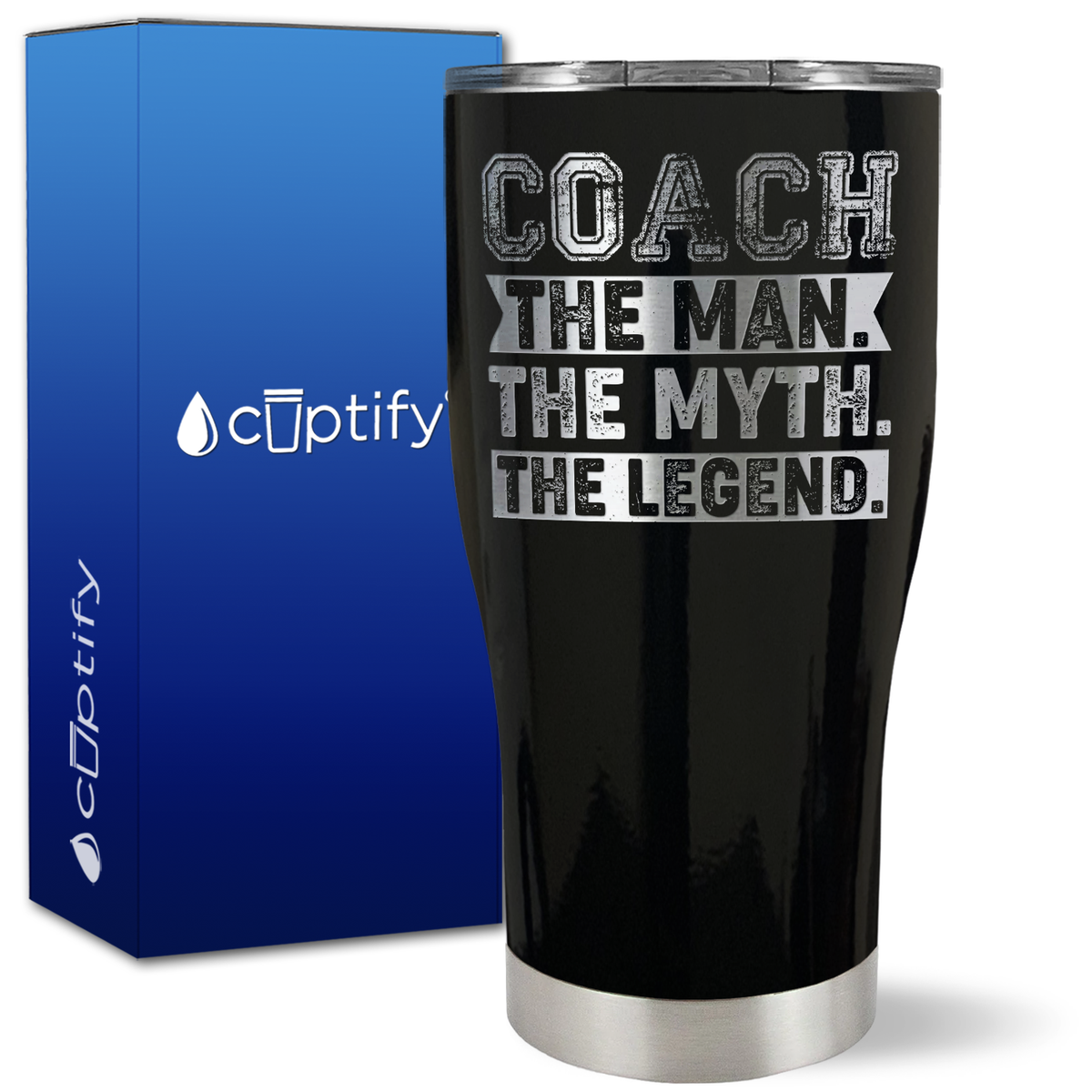 Coach the Man the Myth the Legend on 27oz Curve Tumbler
