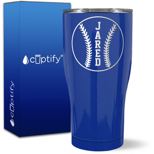 Personalized Baseball Design on 27oz Curve Tumbler