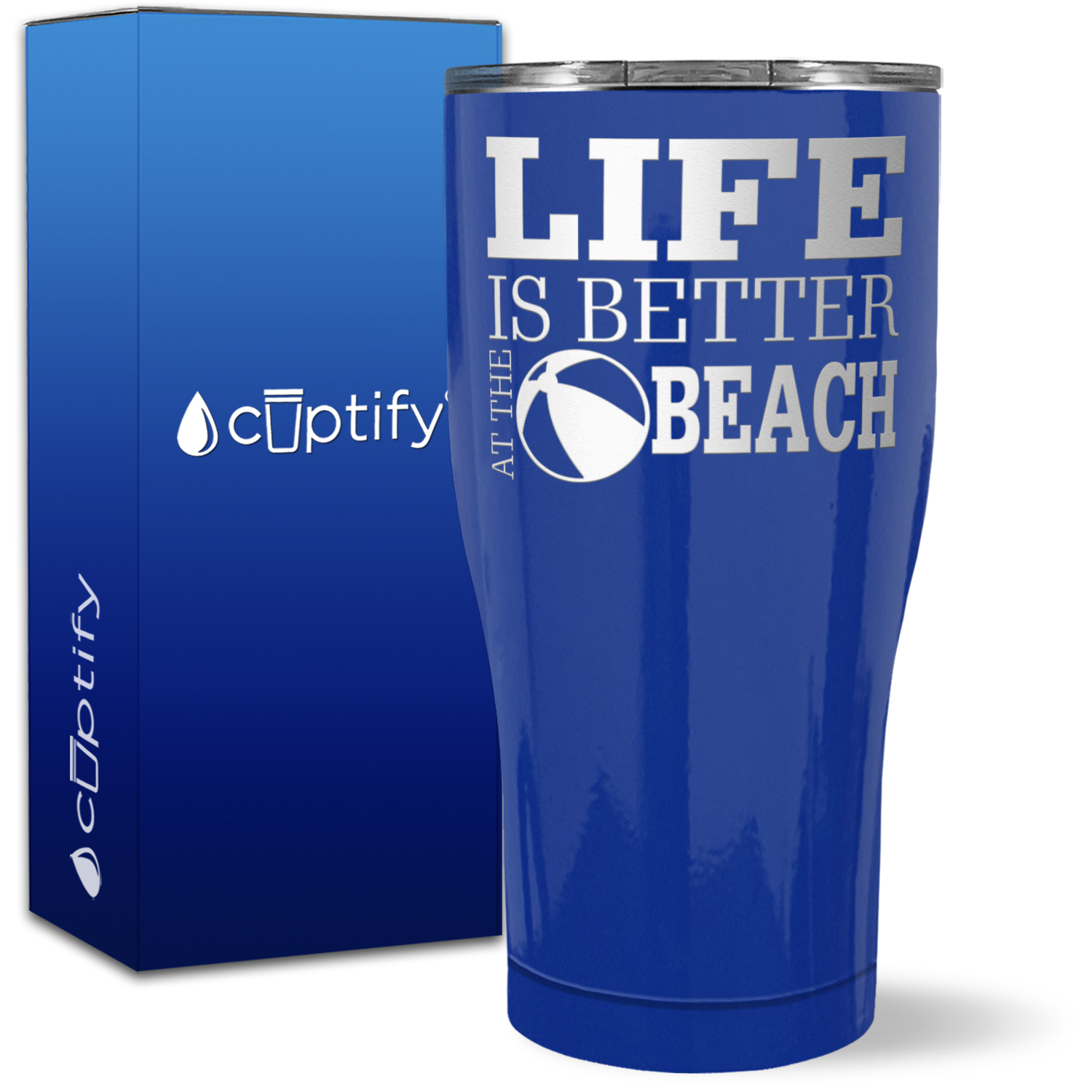 Life is Better at the Beach on 27oz Curve Tumbler