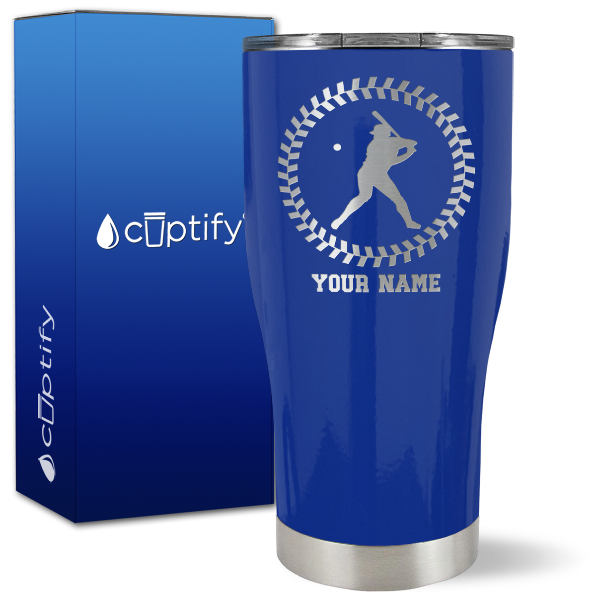 Personalized Baseball Player on 27oz Curve Tumbler