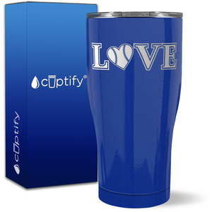 Baseball Love Heart on 27oz Curve Tumbler