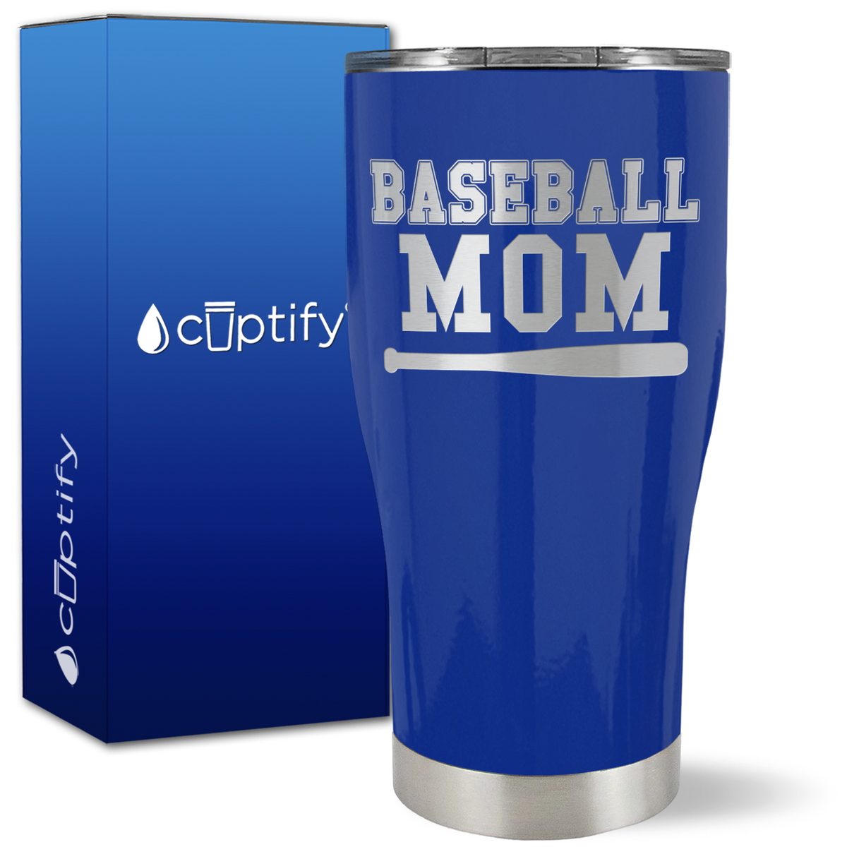 Baseball Mom with Bat on 27oz Curve Tumbler