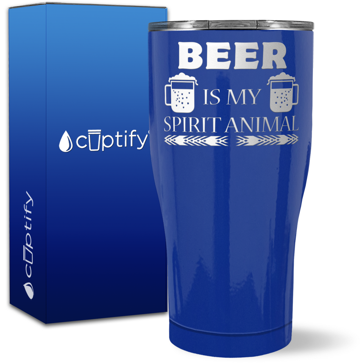 Beer is my Spirit Animal on 27oz Curve Tumbler