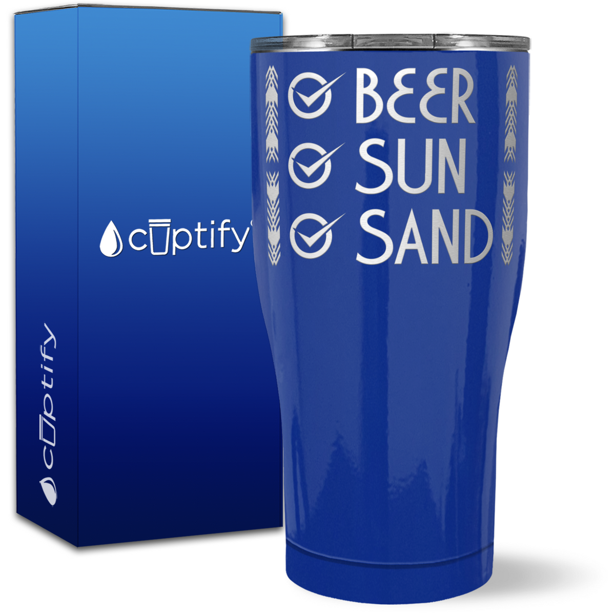 Beer Sun Sand on 27oz Curve Tumbler