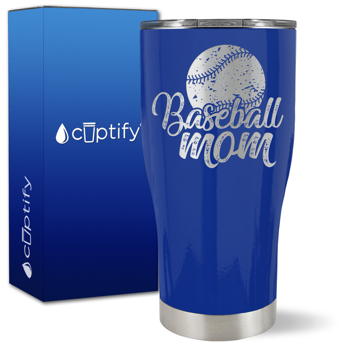 Baseball Mom Distressed on 27oz Curve Tumbler