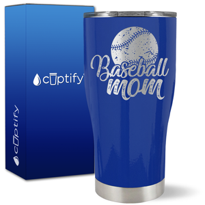 Baseball Mom Distressed on 27oz Curve Tumbler