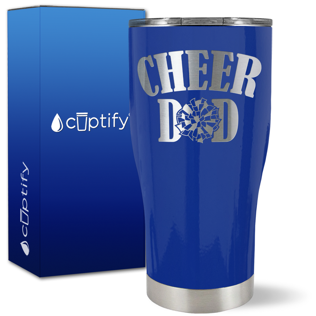 Cheer Dad Pom Pom on 27oz Curve Tumbler