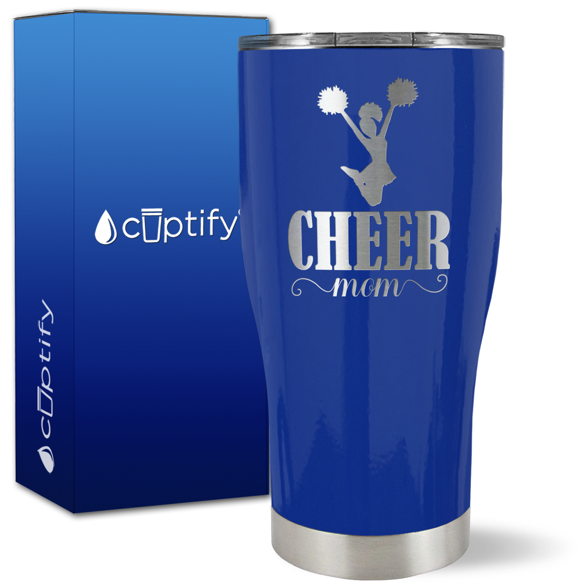 Cheer Mom Silhouette on 27oz Curve Tumbler