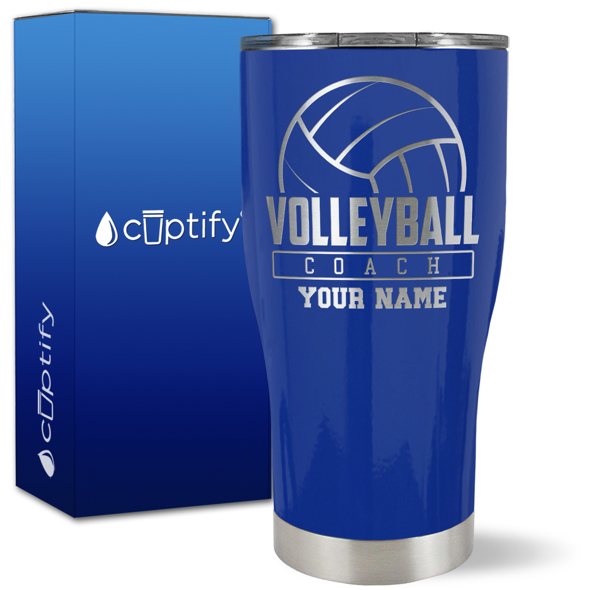 Personalized Volleyball Coach on 27oz Curve Tumbler