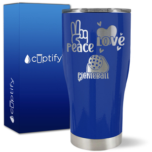 Peace Love Pickleball on 27oz Curve Tumbler