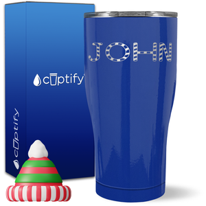 Personalized Candy Canes Christmas Font on 27oz Curve Tumbler