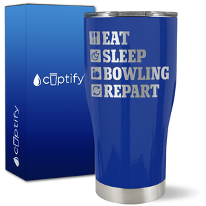 Eat Sleep Bowling Repeat on 27oz Curve Tumbler