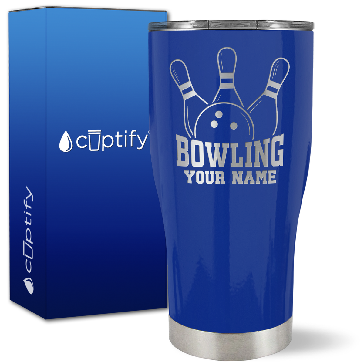 Personalized Bowling on 27oz Curve Tumbler
