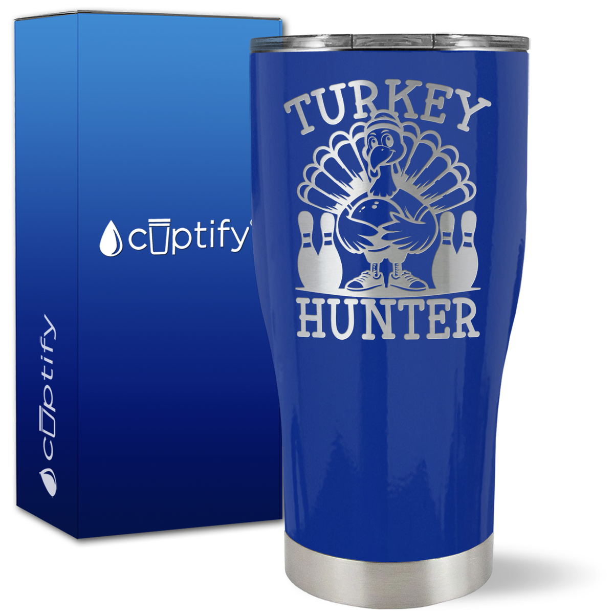 Bowling Turkey Hunter on 27oz Curve Tumbler