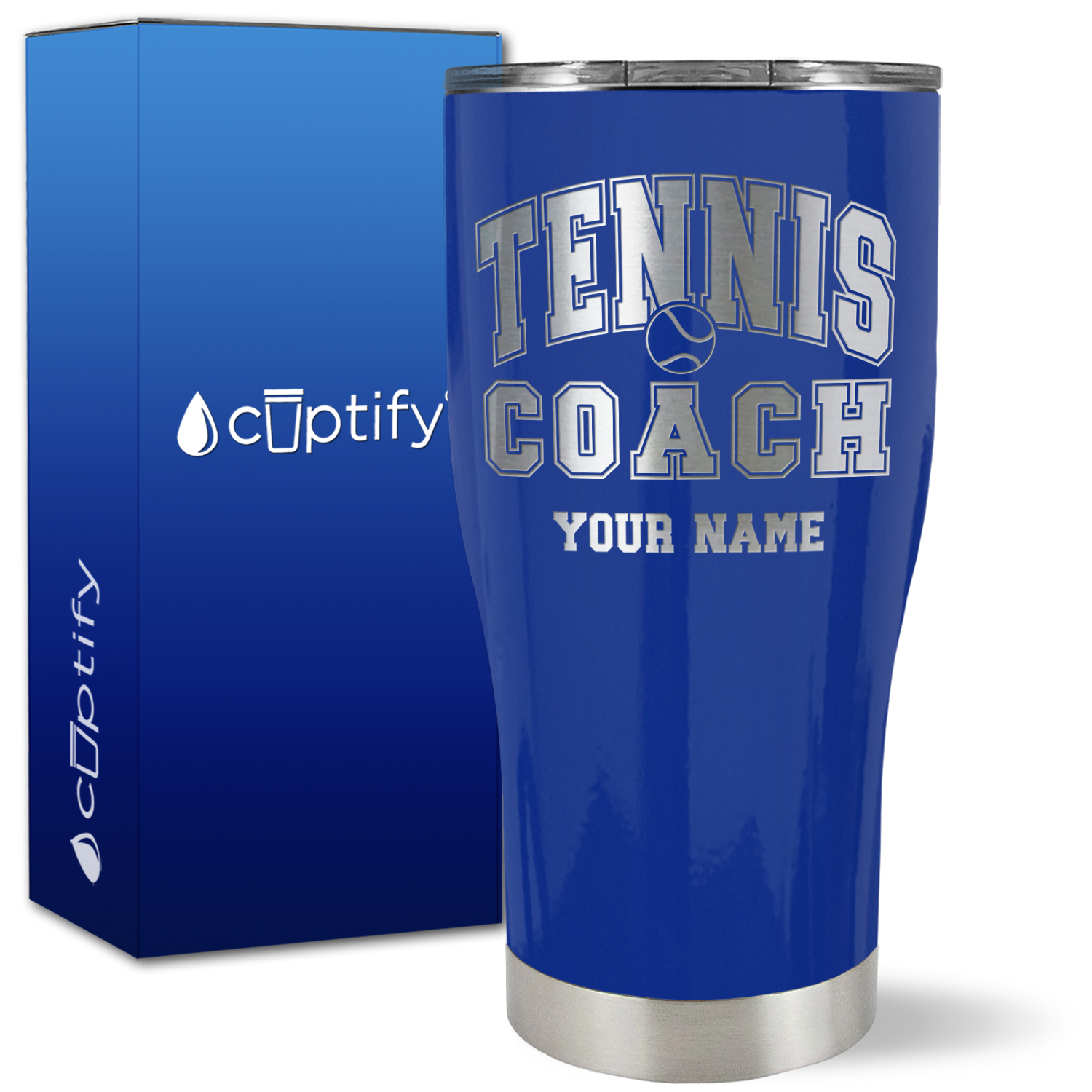 Personalized Tennis Coach on 27oz Curve Tumbler